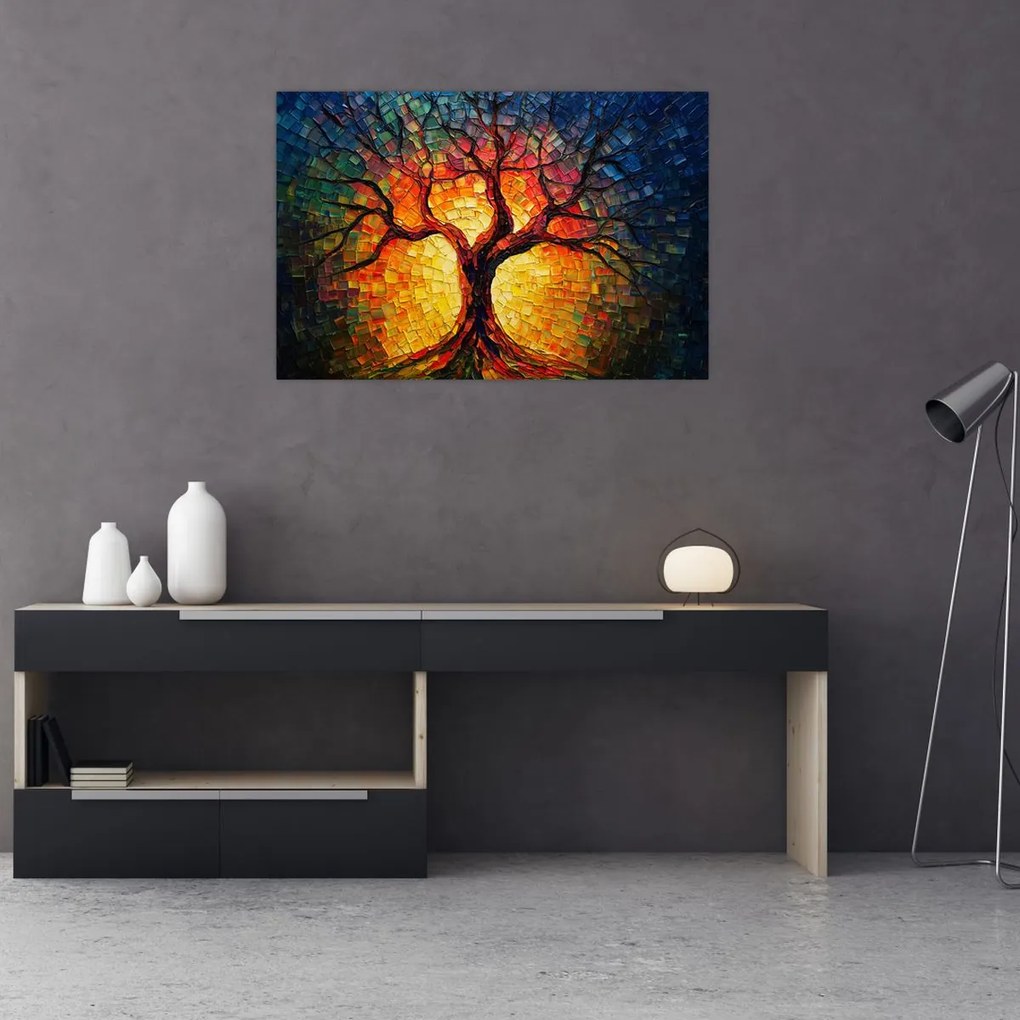 Obraz - Strom života v mozaike (90x60 cm)