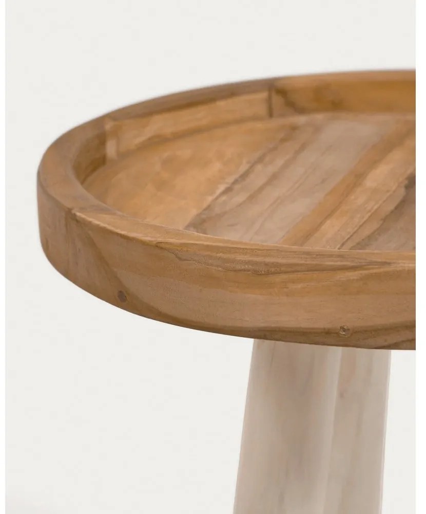 Okrúhly odkladací stolík z tíkového dreva ø 35 cm Glenda – Kave Home
