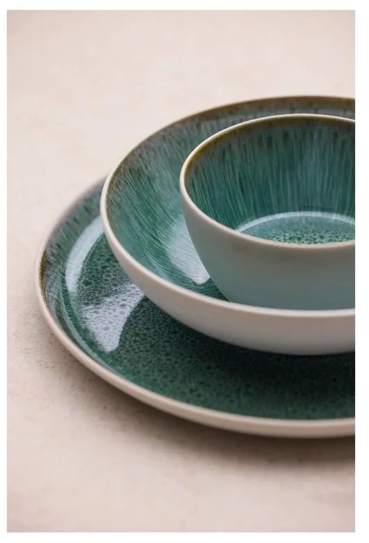 Biely/zelený tanier z kameniny ø 27 cm Gastro White/Green – Bitz