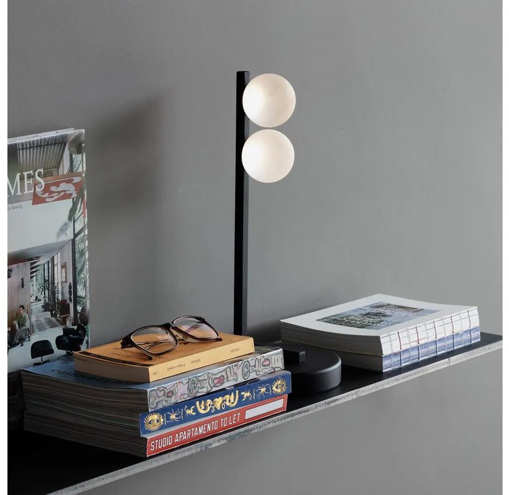 Ideal Lux - LED Stolná lampa PING PONG 2xLED/3W/230V CRI 90 čierna