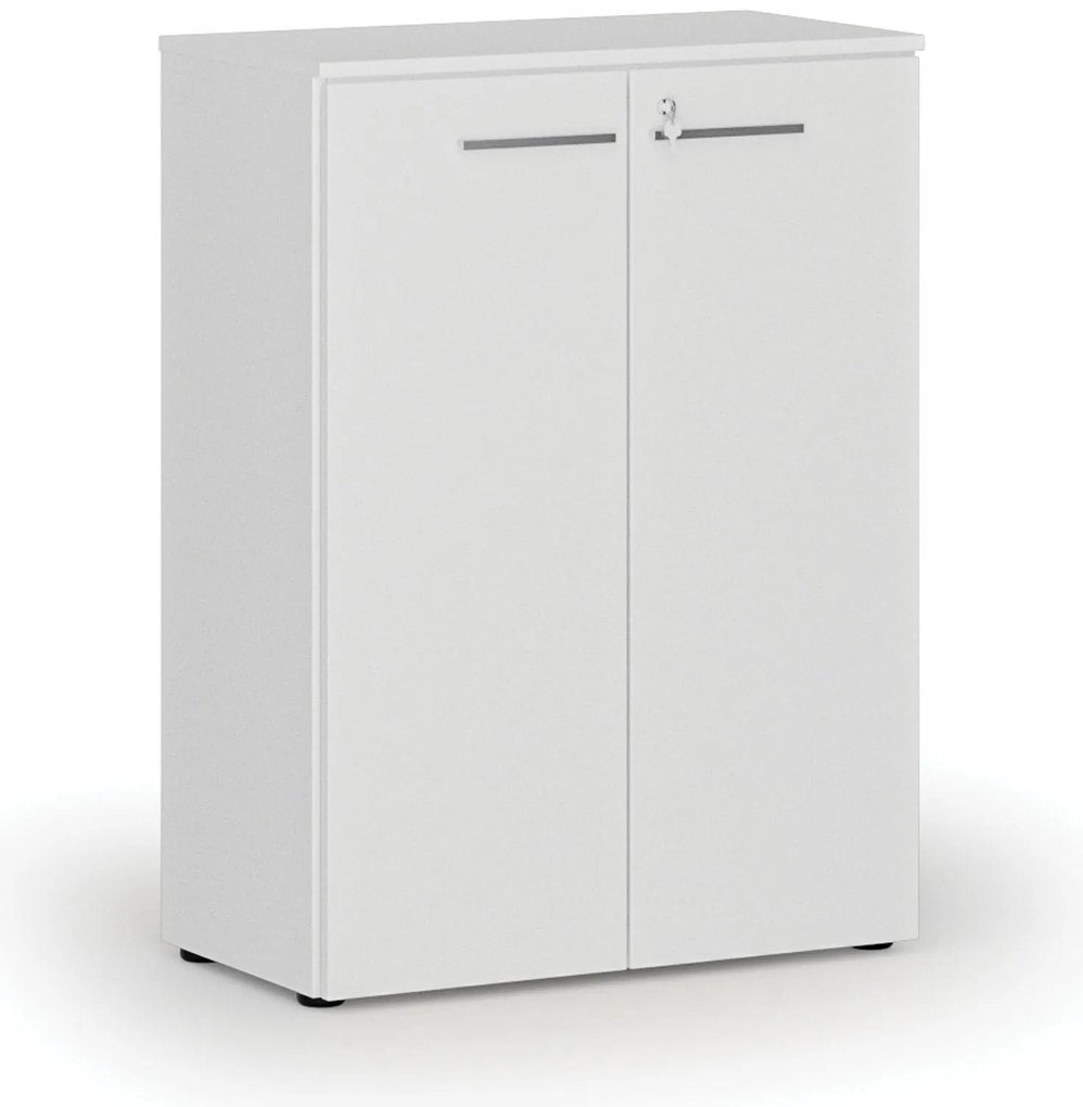 Kancelárska skriňa s dverami PRIMO WHITE, 800 x 420 x 1087 mm, biela