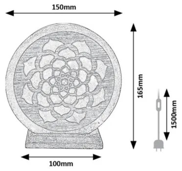 Rabalux 76031 - Soľná lampa MANDALI 1xE14/15W/230V