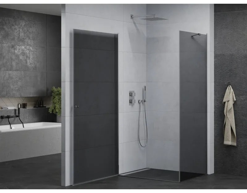 Mexen Pretoria sprchovací kút 80x70cm, 6mm sklo, chrómový profil-šedé sklo, 852-080-070-01-40