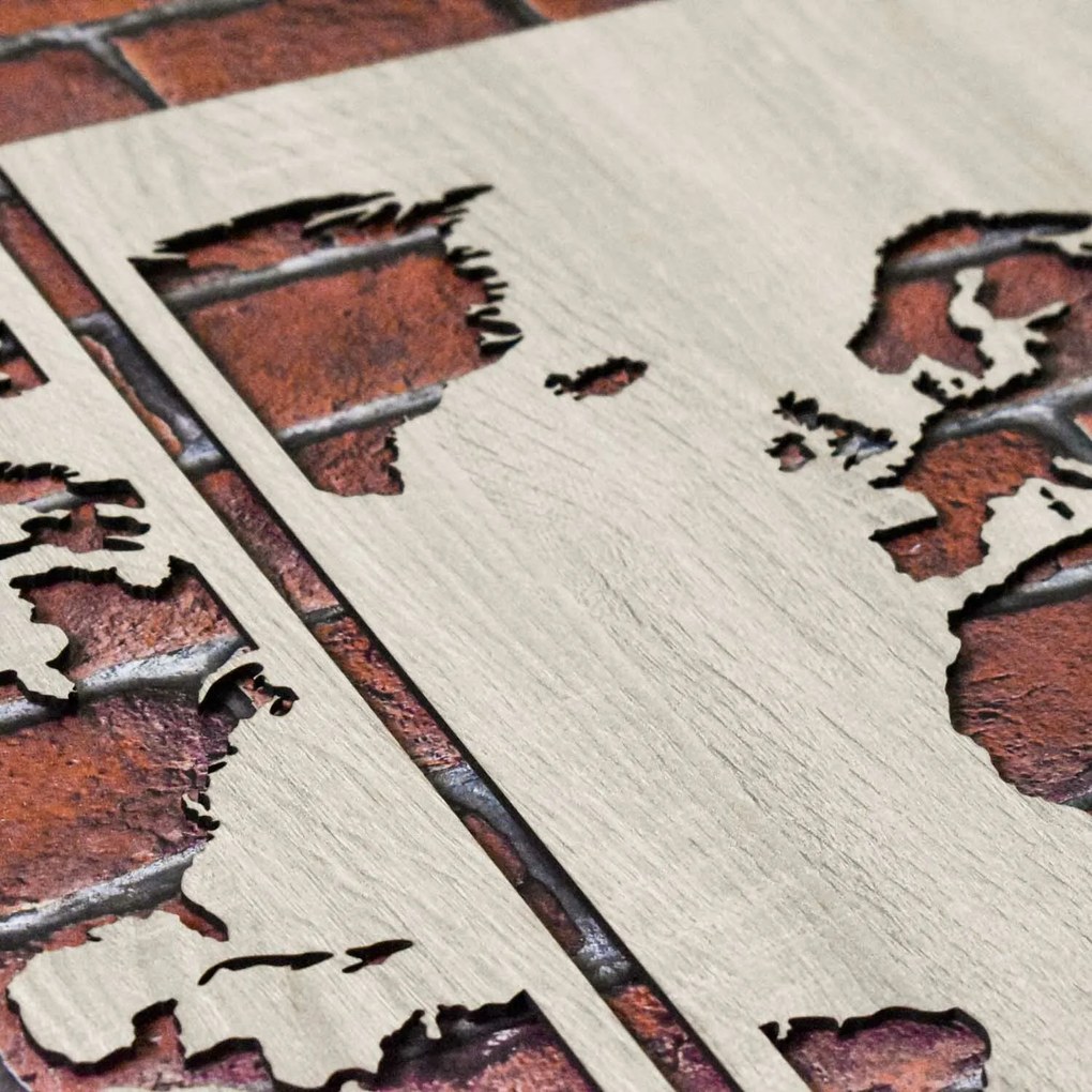 DUBLEZ | Drevená nálepka na stenu - Mapa sveta