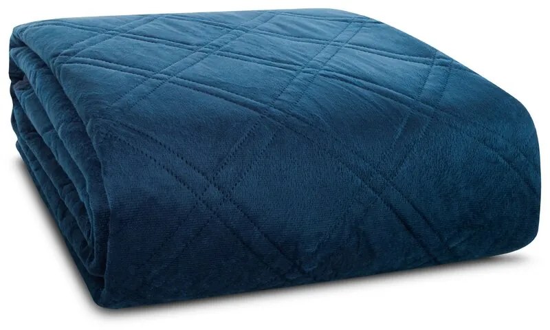 Dekorstudio Zamatový prehoz na posteľ LUIZ8 v granátovomodrej farbe Rozmer prehozu (šírka x dĺžka): 170x210cm