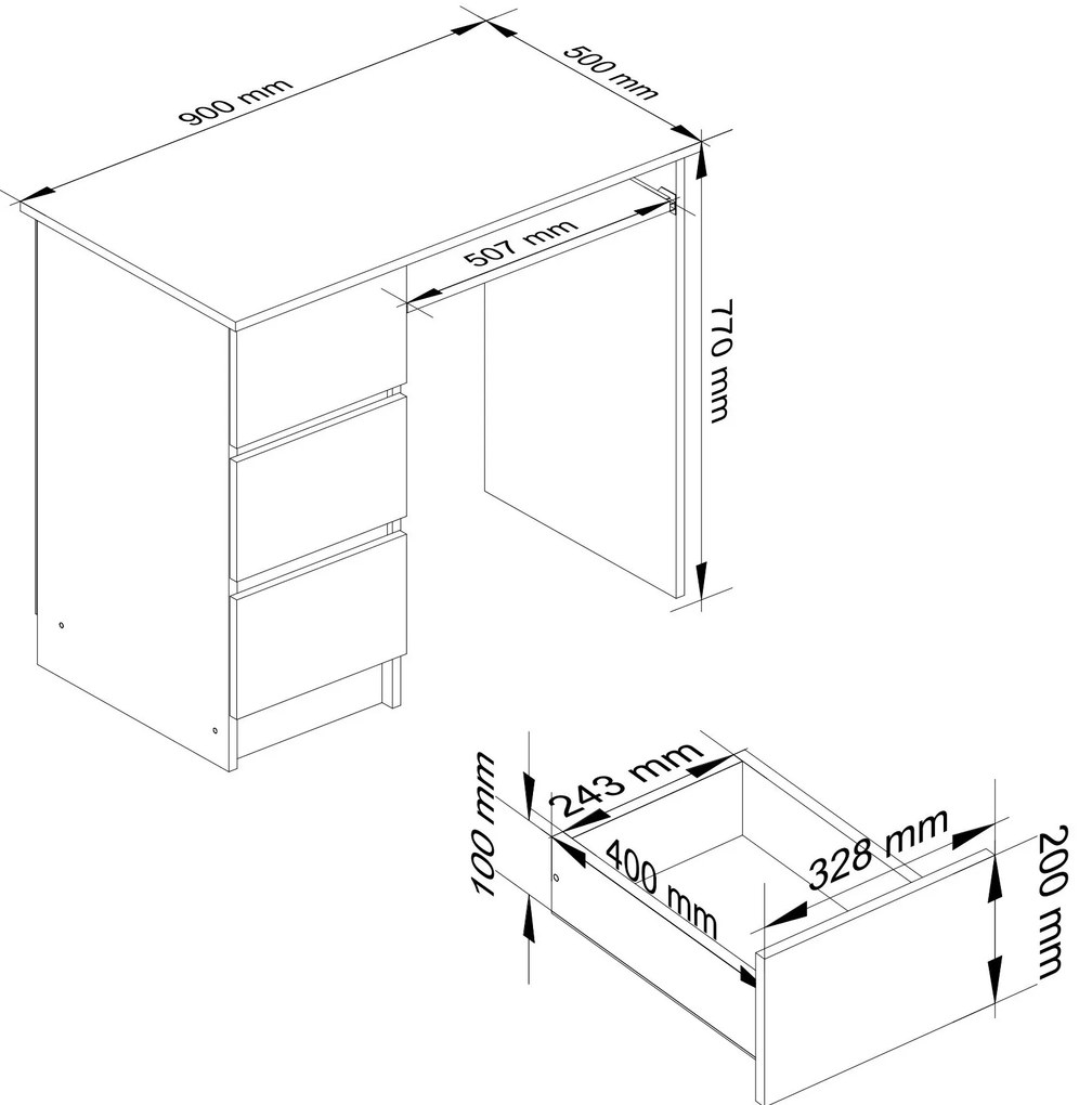 PC stolík Benicio (jelša) (L). Akcia -19%. Vlastná spoľahlivá doprava až k Vám domov. 1068986