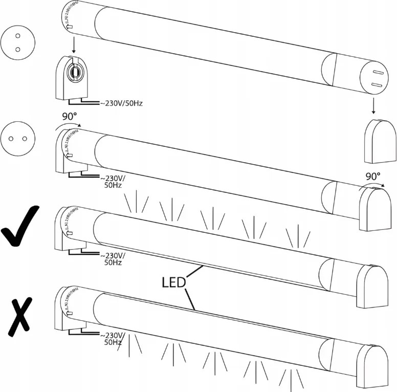ECOLIGHT 4x LED trubicové svetlo 120 cm 18 W 2430 lm 4000K G13 T8