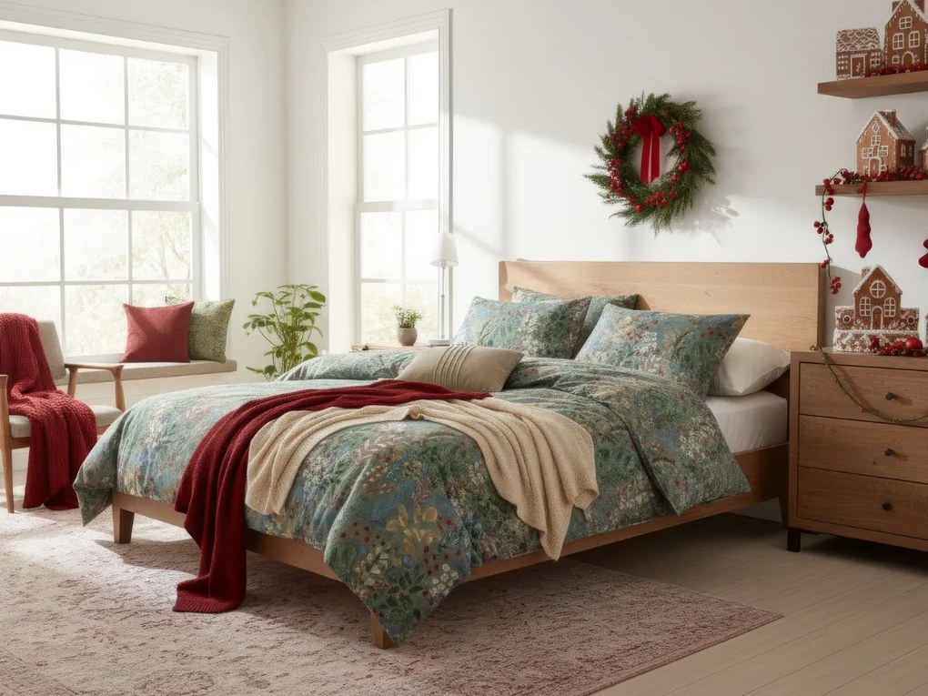 Obliečky z Renforcé bavlny LUNARIA zelené Rozmer obliečky: 2 ks 70 x 90 cm | 200 x 220 cm