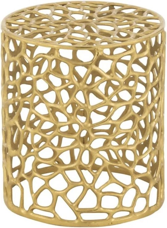 Stolička Cylinder v zlatej farbe Coffee Raw – 34*34*38 cm