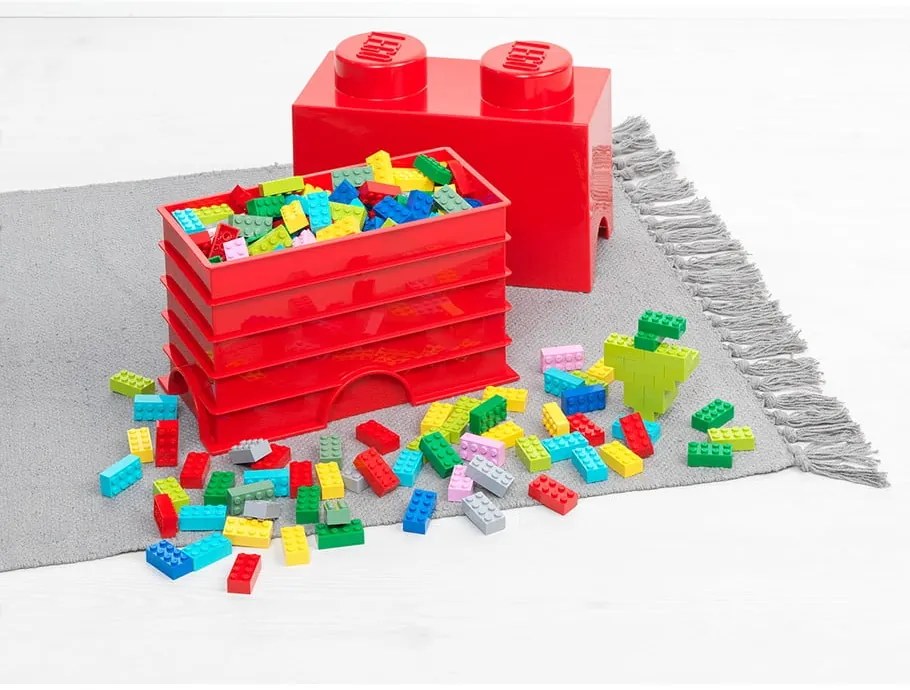 Červený úložný dvojbox LEGO®
