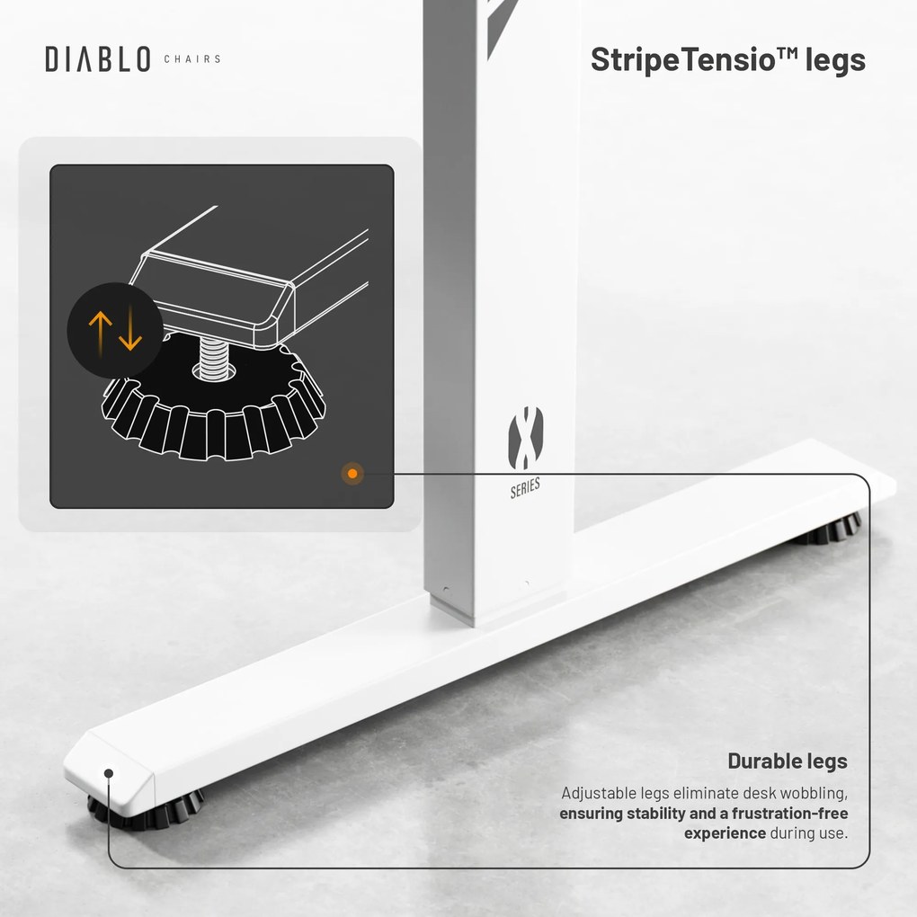 Stôl s nastaviteľnou výškou 140 cm biely: Diablo X-Tensio 1400