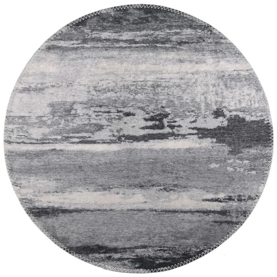 Sivý umývateľný okrúhly koberec ø 120 cm – Vitaus