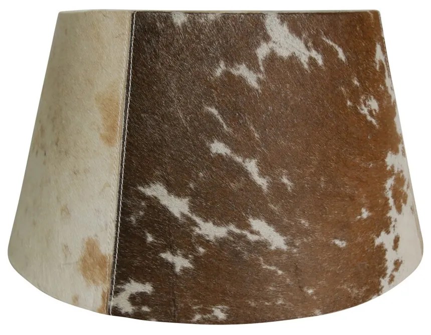 Hnedo biele tienidlo na lampu z hovädzej kože 40 cm - 30 * 40 * 22,5 cm