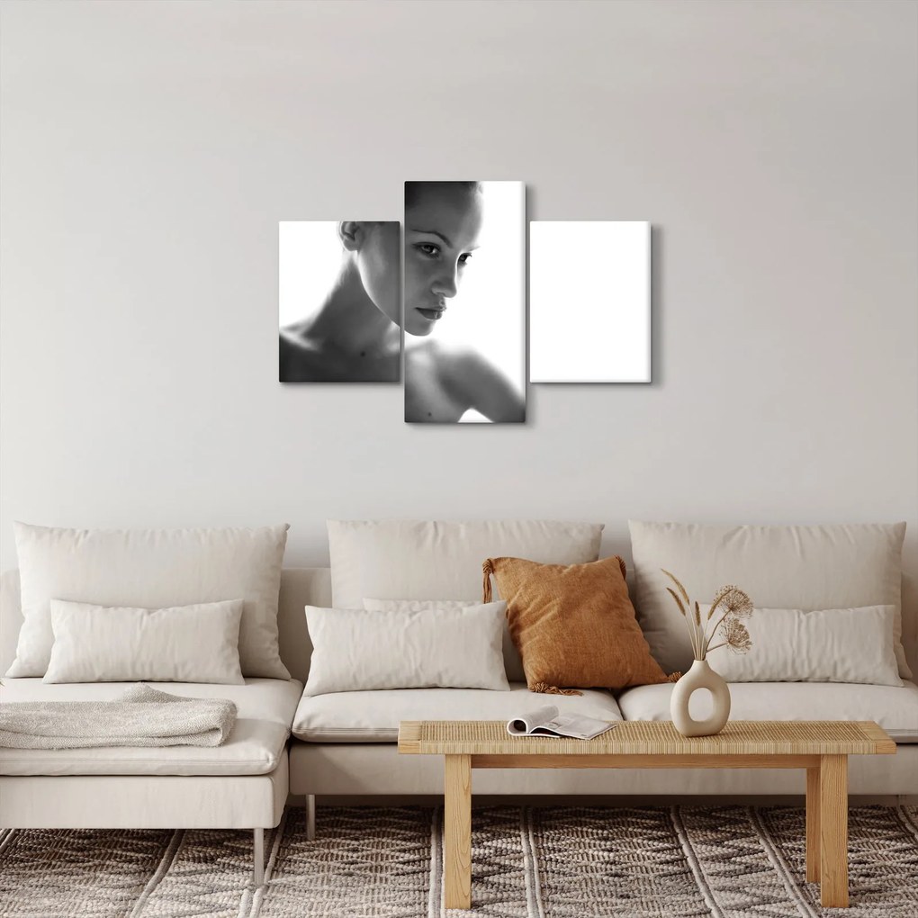 Obraz - Čiernobiely portrét ženy (90x60 cm)