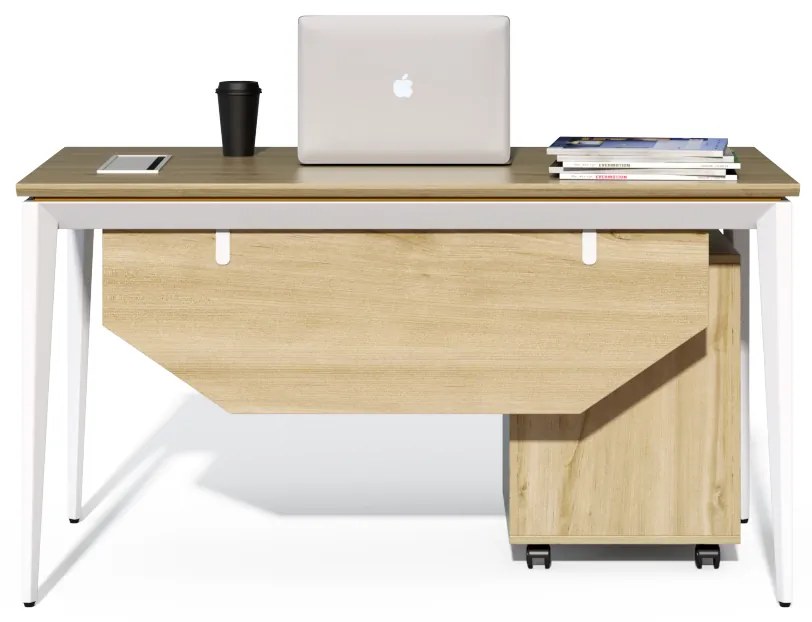 Kancelársky stôl s kontajnerom Houseland Profit Home 02 dub/biela