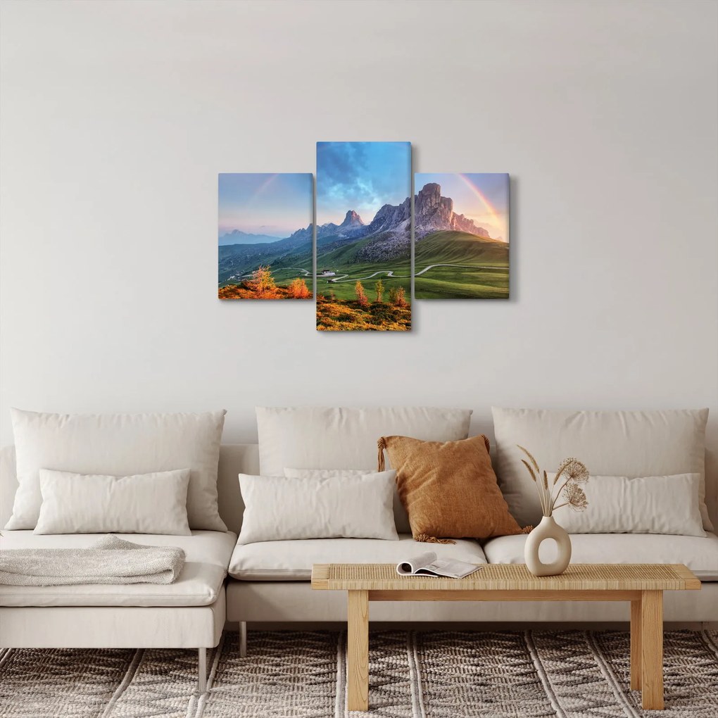 Obraz dúhy nad skaliskami (90x60 cm)