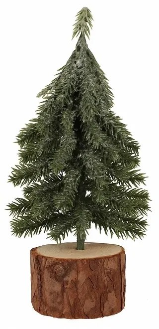 Vianočná dekorácia Stromček na kláte 19 cm, SET 2 KS
