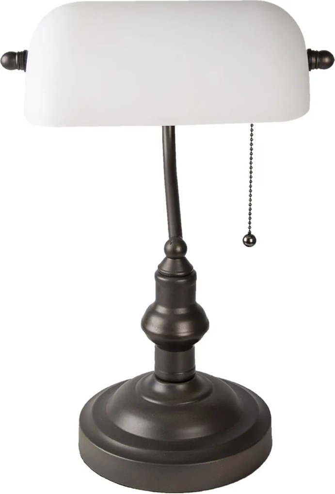 Kovová stolná lampa s bielym tienidlom Michel - Ø 27 * 40 cm E27 / max 1 * 60W