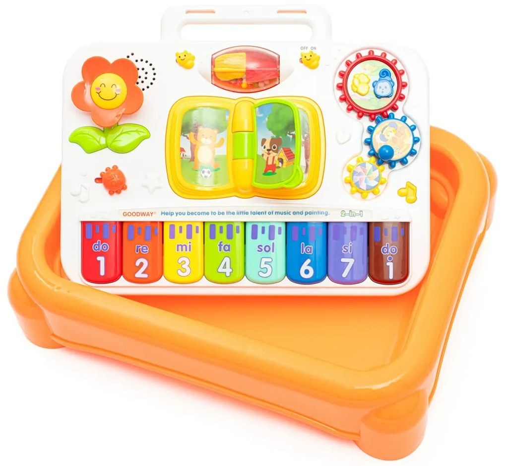 Baby Mix Multifunkčný hudobný vzdelávací stôl 3v1,žltý