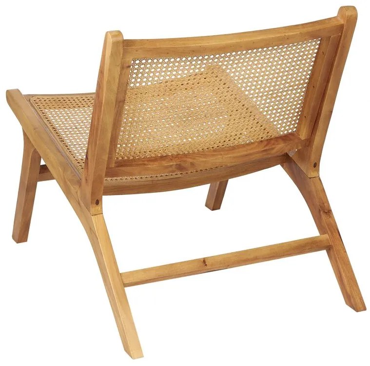 Drevená stolička s ratanovým výpletom svetlé drevo MIDDLETOWN Beliani