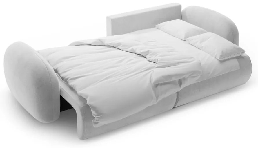 Svetlosivá zamatová rozkladacia/s úložným priestorom rohová pohovka Tonale – Cosmopolitan Design