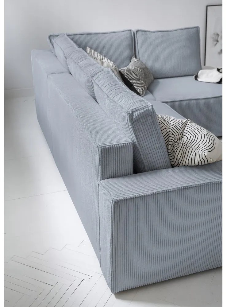 Svetlosivá menčestrová rozkladacia rohová pohovka (pravý roh) Brave Dave – Miuform