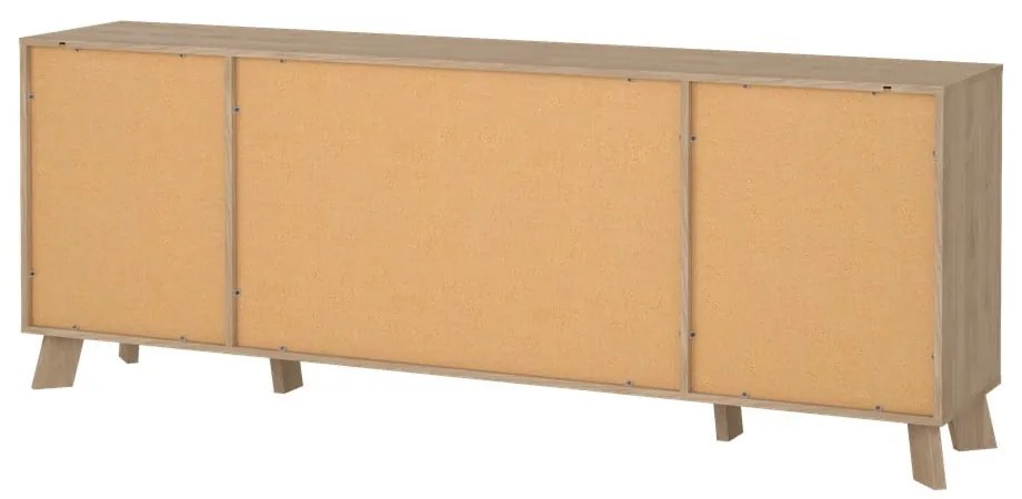 Biela/v prírodnej farbe komoda v dekore duba 196x73x39 cm Ikast – Tvilum