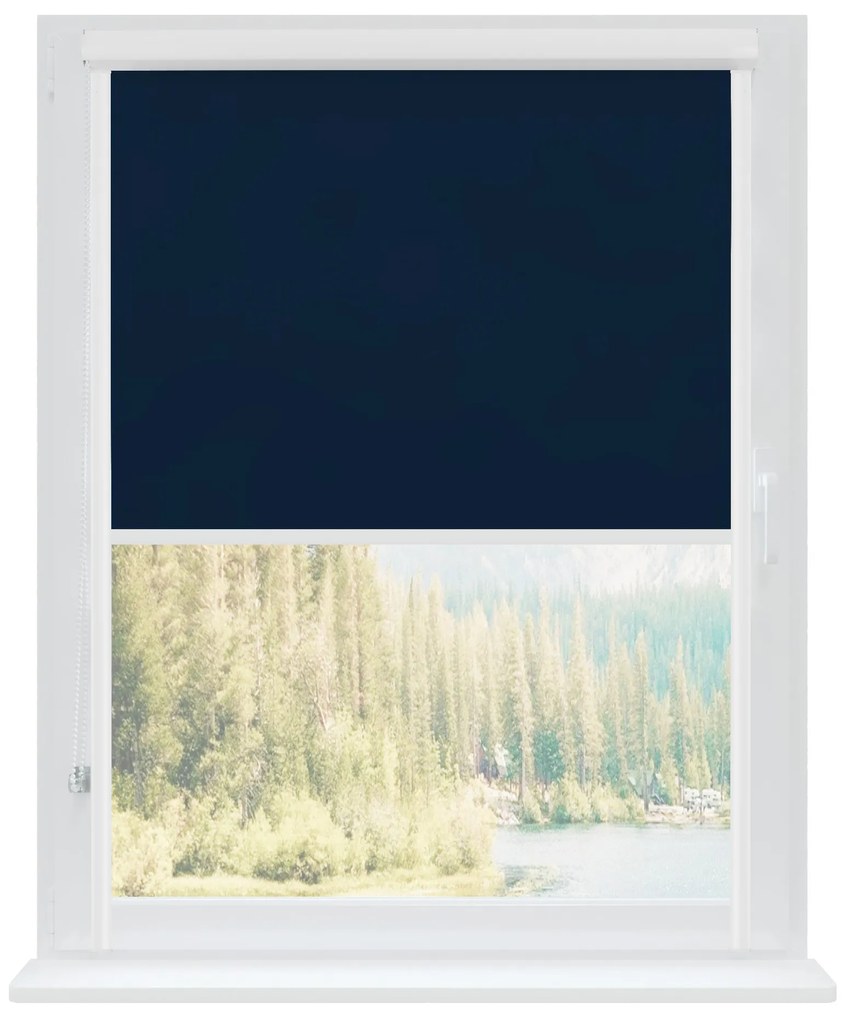 Dekodum Termoizolačná roleta v bielej kazete, farba látky Navy Silver Šířka (cm): 55, Dĺžka (cm): 150, Strana mechanizmu: Práva