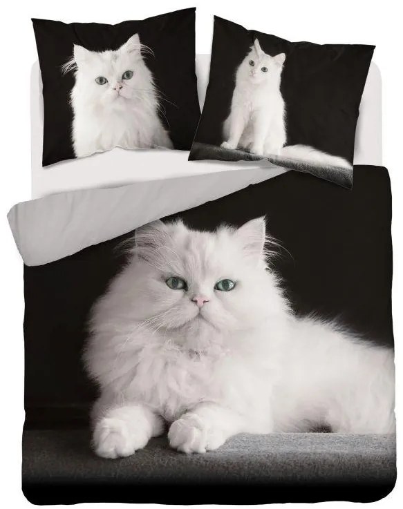 DETEXPOL -  DETEXPOL Francúzske obliečky Perzská mačka Bavlna, 220/200, 2x70/80 cm