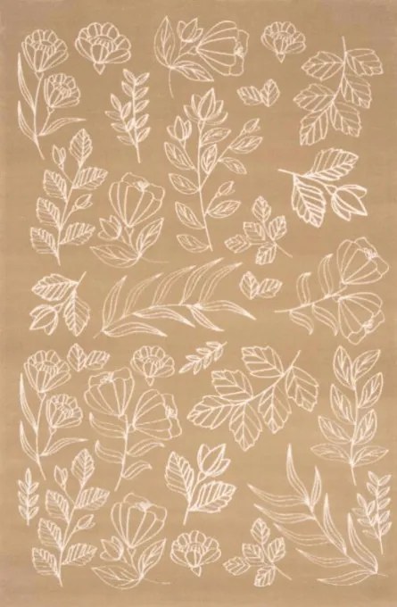 Koberec Agnella Agnus Herbarium tmavobéžový