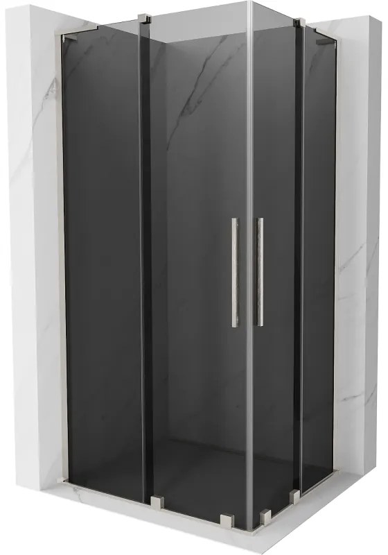 Mexen Velar L Duo, sprchový kút s posuvnými dverami 90 x 80 cm, 8mm šedé sklo, brúsená oceľ, 871-090-080-02-43-97