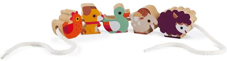 Drevená prevliekačka Farma - 11 ks