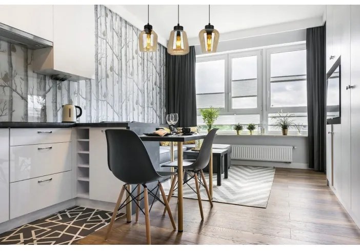 Moderné lamelové závesné svietidlo RIJEKA Honey Glass