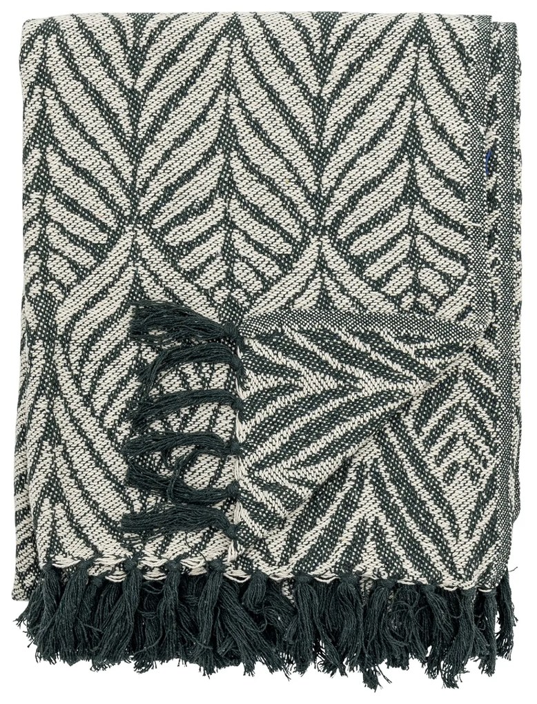 Bloomingville Prehoz z recyklovanej bavlny Ugento Green 130 x 160 cm