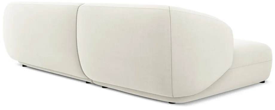 Biela zamatová rohová pohovka (ľavý roh) Moana – Makamii