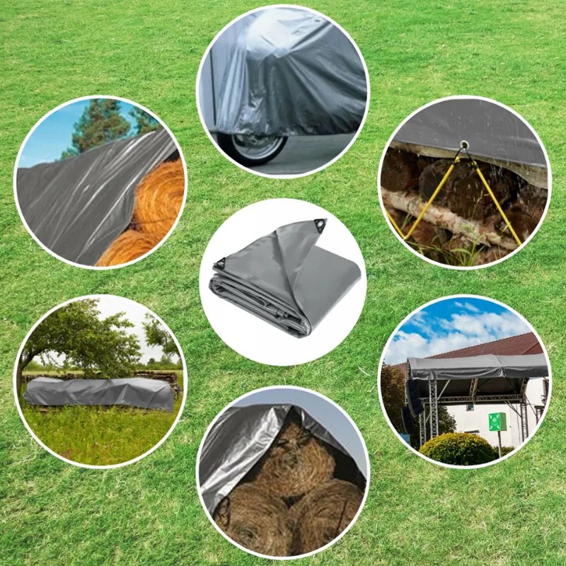 Strieborná vodeodolná krycia plachta 4m x 5m