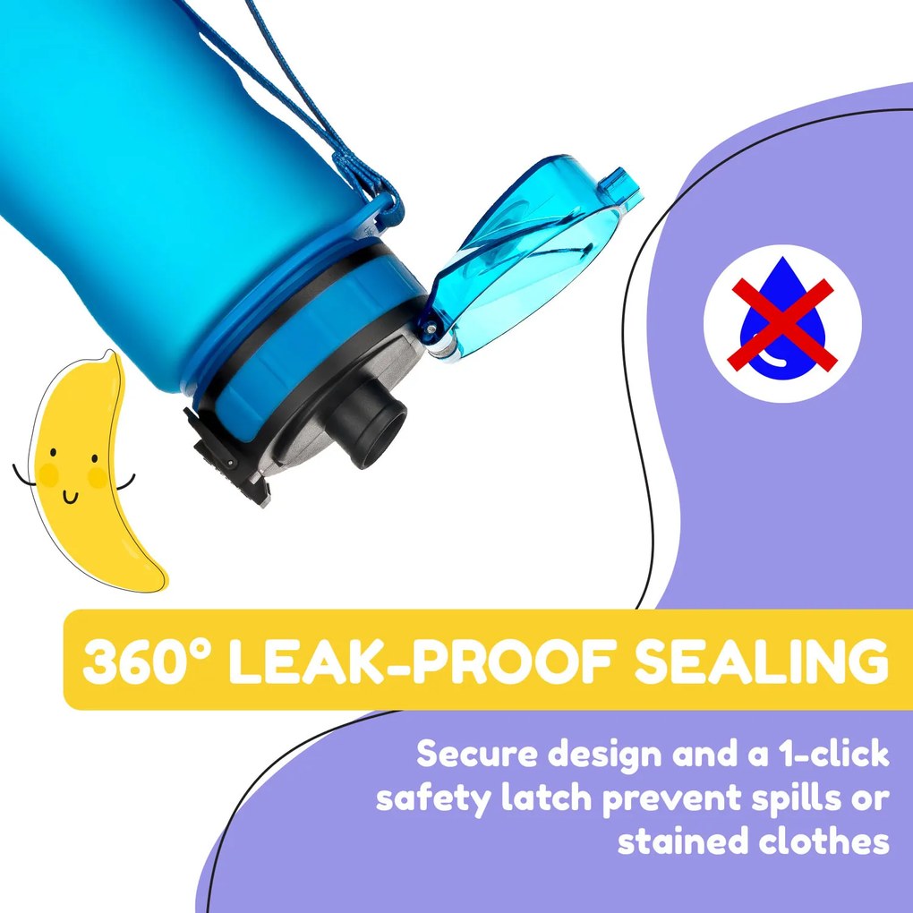 Klarstein Schmatzfatz, fľaša na pitie, športová fľaša, 500 ml, 24 cm, Tritan