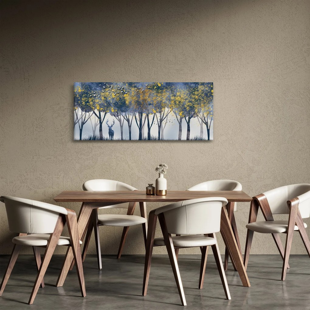 Obraz jeleňa v lese (120x50 cm)