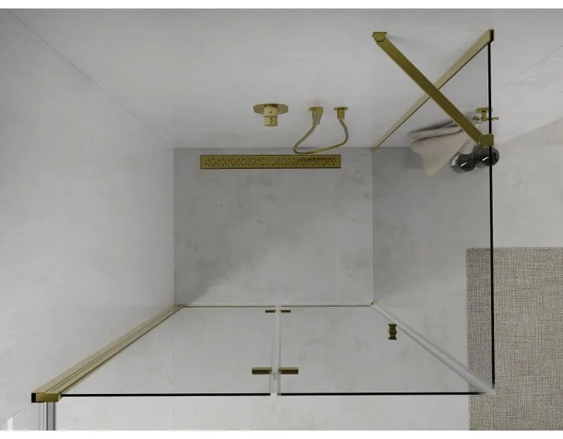 Mexen Lima sprchovací kút 70x100 cm, priehľadná, zlatá, 856-070-100-50-00