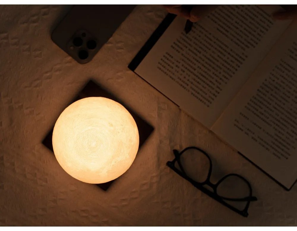 Tmavohnedá svetelná dekorácia na USB ø 12 cm Smart LunaSpin – Gingko