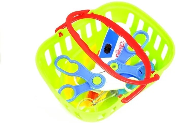 LEAN Toys Detský lekársky vozík s príslušenstvom 22 prvkov
