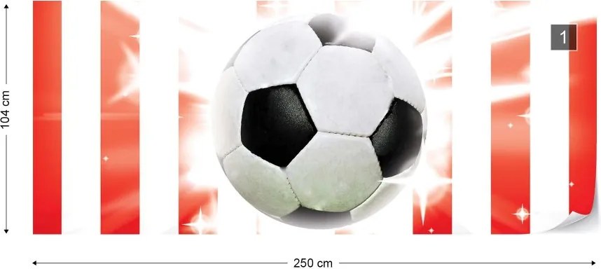 Fototapeta GLIX - Football Red And White Stripes + lepidlo ZADARMO Vliesová tapeta  - 250x104 cm