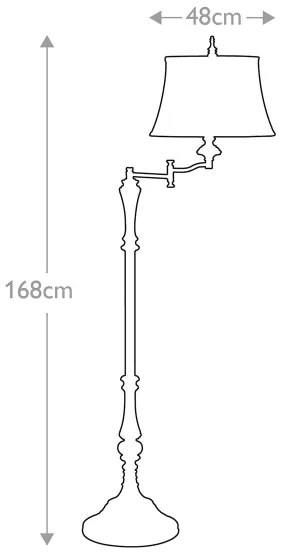Feiss FE-GIBSON-SWFL - Stojacia lampa GIBSON 1xE27/60W/230V