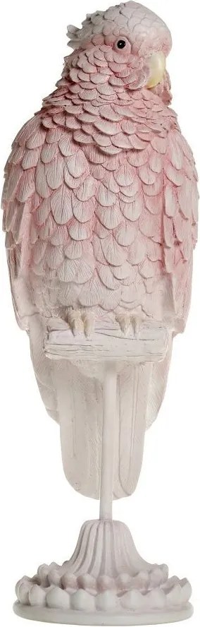 Ružová dekorácia papagáj na podstavci Parroté - 12*12*37 cm
