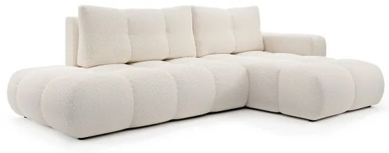 Rozkladacia rohová čalúnená sedacia súprava s úložným priestorom do L ALMADA pravá svetlá béžová