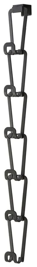 Čierny vešiak na kabelky so zavesením na dvere a 6 háčikmi Yamazaki Kanazawa