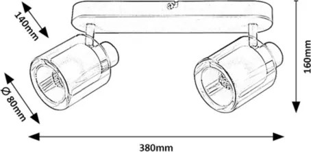 Rabalux 73064 - Bodové svietidlo MIRRAL 2xE14/15W/230V