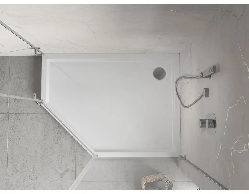 Mexen Flow+, päťuholníková sprchová vanička, pravá, 100 x 90 cm, biela lesklá, 46P109010RH