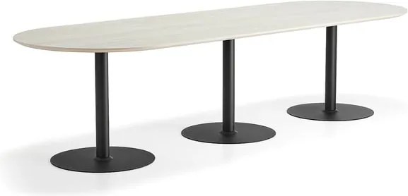 Stôl METRIC, ovál, 3000x1000x720 mm, čierna/jaseň