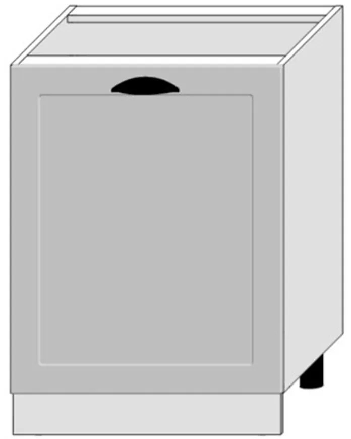 Kuchynská skrinka Adele D60pc Pl Šedá Mat/Biely